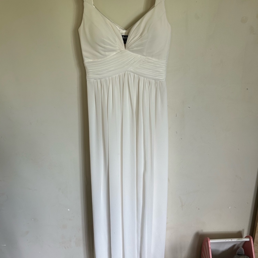 Lulu's White Ruched Sweetheart Maxi Dress